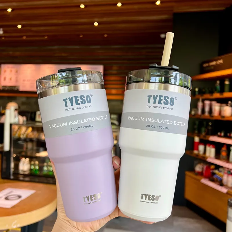 Creative Fashion 304 Stainless Steel Thermo Cup 600 & 890ml Coffee Mug Travel Water CupsStraw Car Water Bottle