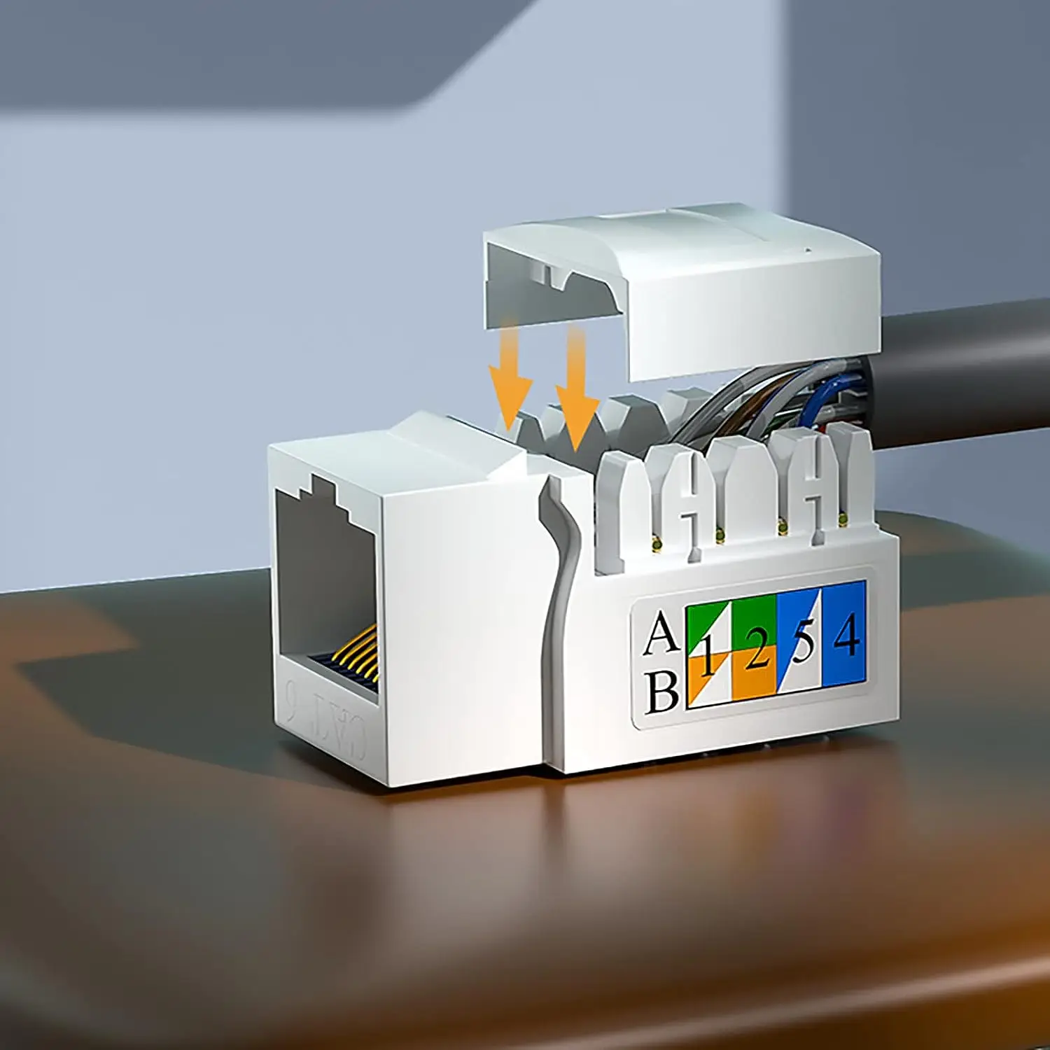 Keystone Jack Acoplador de Rede Ethernet Wall Jack 10 Pack Cat5e Cat6 Zoerax-rj45 - Imagem 2