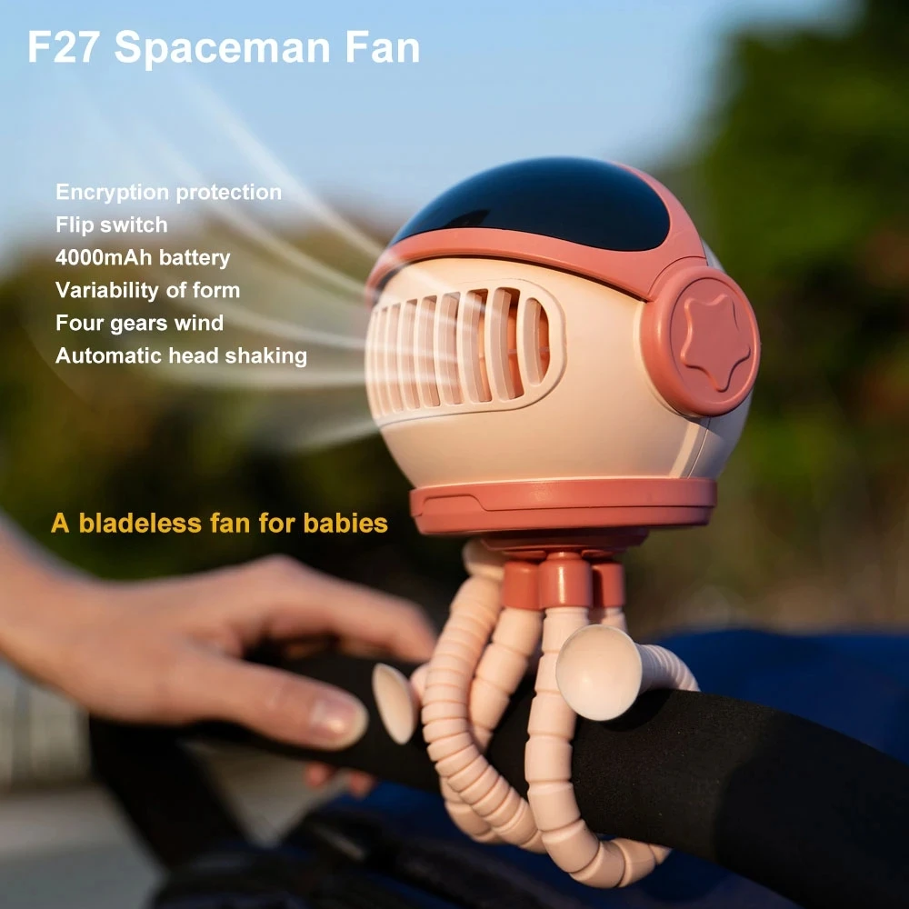 

Usb Bladeless Fan for Baby Stroller 4000mAh Mini Rechargeable Fans Ventilador Hand Held Small Portable Ventilateurs for Cart Bed