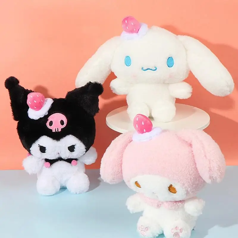 Sanrio Plushie Doll Toys Cartoon Kuromi Melody Soft Pp Cotton Kawaii Cinnamoroll Plush Stuffed Cute Doll Toys for Girls Gifts