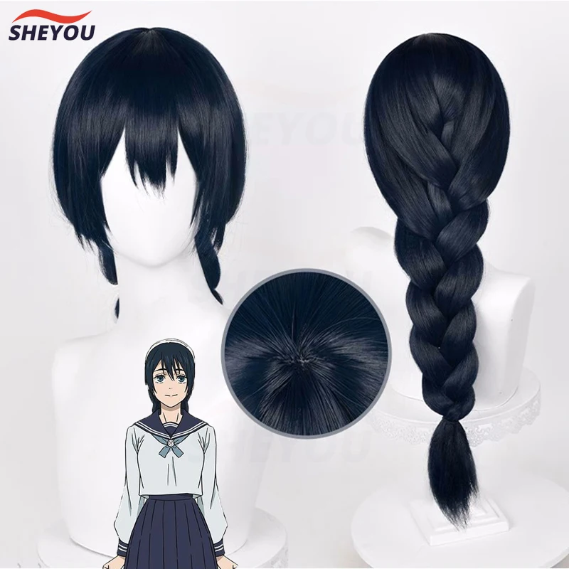 

Amanai Riko Cosplay Wig Anime Jujutsu Kasen Pre Braided 60cm Long Blue Black Heat Resistant Synthetic Hair Wigs + Wig Cap