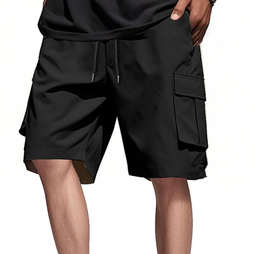 Men Summer Cargo Shorts Elastic Wide Leg Workwear