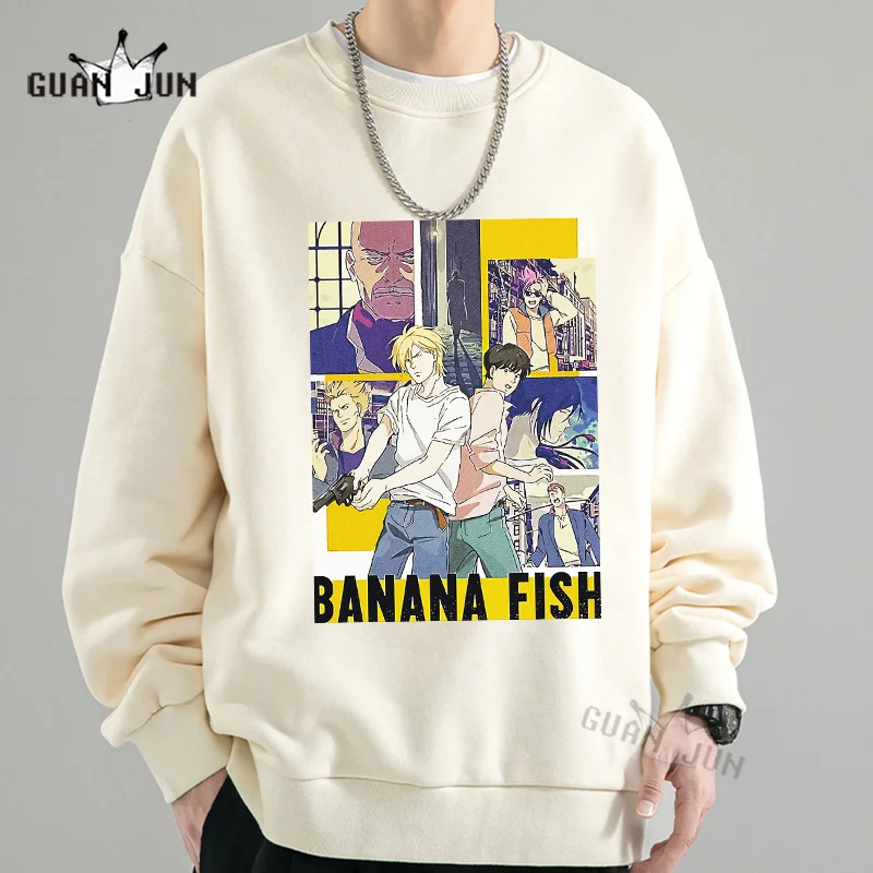 Banana Fish Anime Felpe Uomo/Donna Moda Popolare Harajuku Banana Fish Felpe Con Cappuccio Felpa Pullover Streetwear Vestiti