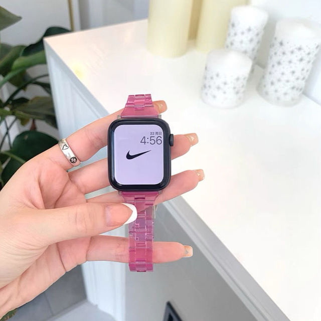 Transparent Band For Apple Watch 44mm 40mm 45mm Series Se 7 6 5 Clear Strap on Smart Iwatch 34 38mm 42mm Bracelet Watchband