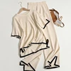 Elegant O-neck Side Slit Pullover Short Sleeve Wide Leg Pants 2-pieces New In Sets Women Solid Casual Sweatshirt Spring Summer 5