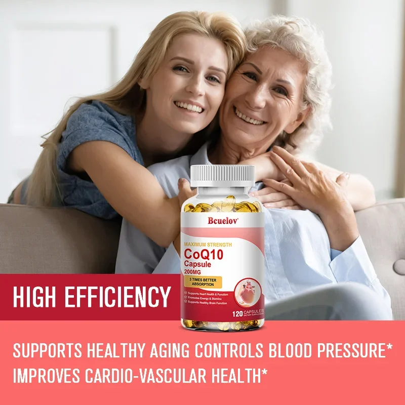 Supports Heart Health, Brain Function and Energy Production- Maximum Strength 3X Absorption Coenzyme Q10 200 Mg Softgels