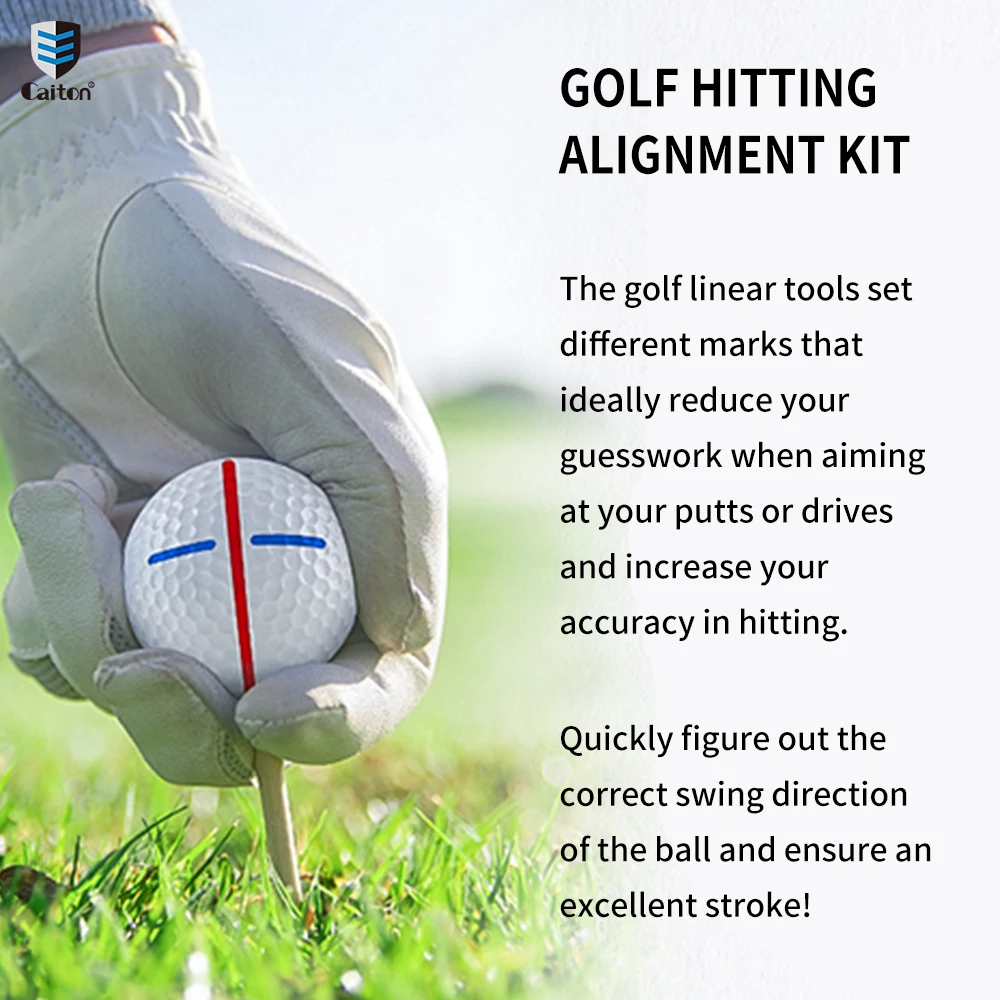Caiton 1-piece Golf Ball Line Marker Liner Drawing Marking Alignment Tool Golf Scriber Marker With Mark Pens 3 colors available