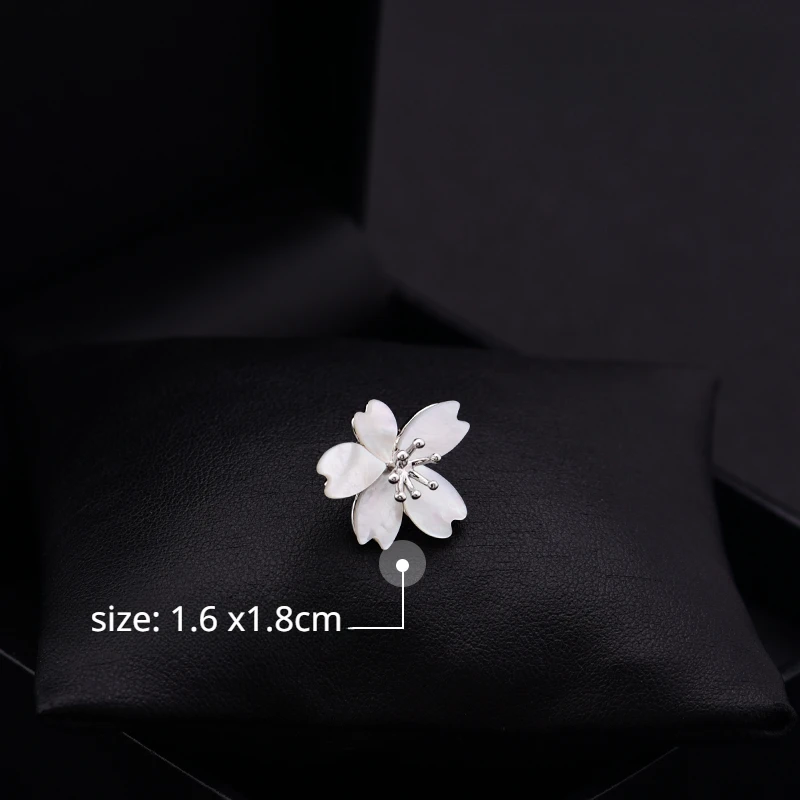 Romantic Cherry Blossom Flower Brooch Shirt Anti-Exposure Buckle Cardigan Fixed Decorative Corsage Collar Pin Clasp Jewelry 6034