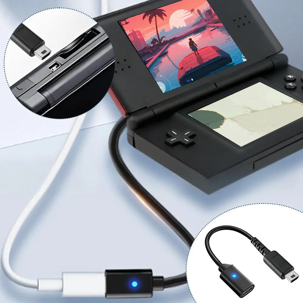 닌텐도 DS 라이트용 USB-C to NDSL 충전 어댑터, 빠르고 안정적인 전원 공급, 미니 10cm 케이블