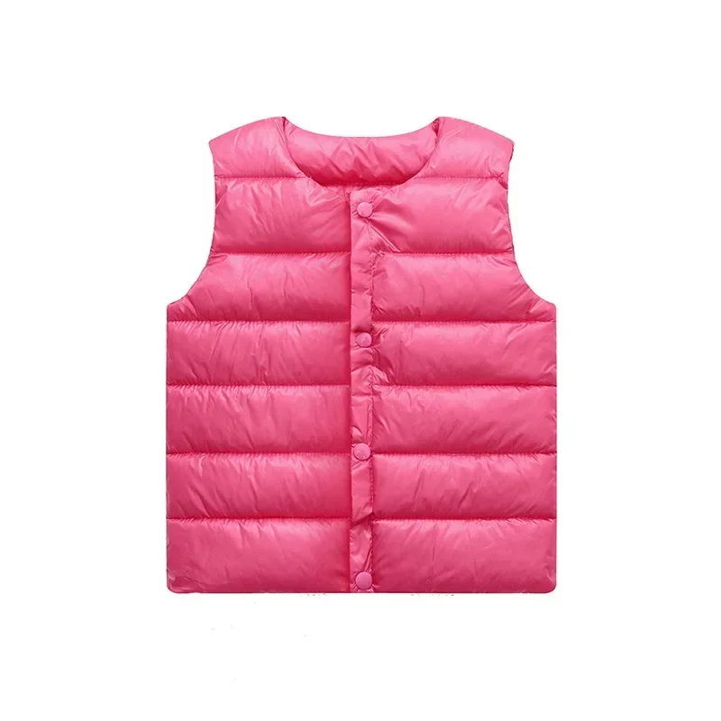 Children's Down Cotton Vest Autumn and Winter Baby Cut Shoulder Inner Small Vest Solid Color children vest
