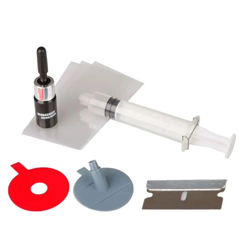 

Windshield Crack Repair Kit Window Crack Repair Kit Easy To Use Glass Repair Set For Windshield Chips Cracks Star-Shaped Bulls-E