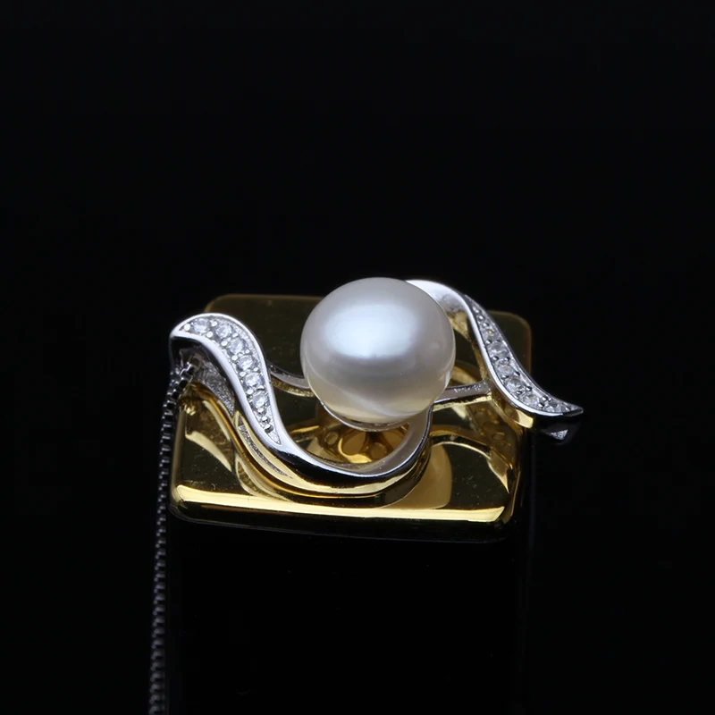 Real Natural White Pearl Pendant For Women Classic 925 Silver Necklace Girl Birthday Small Gift pendant necklace silver necklace silver pendant