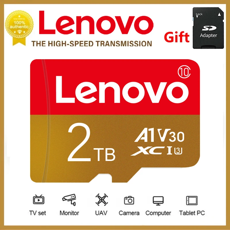 Lenovo 2Tb Sd Memory Card 1Tb 512Gb A1 V30 Sd/Tf Flash Card 256Gb 128Gb Mini Card Per Telefono/Tablet/Pc Dare Regali Al Lettore Di Schede