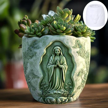 Virgin Mary Relief Pot Mold 1