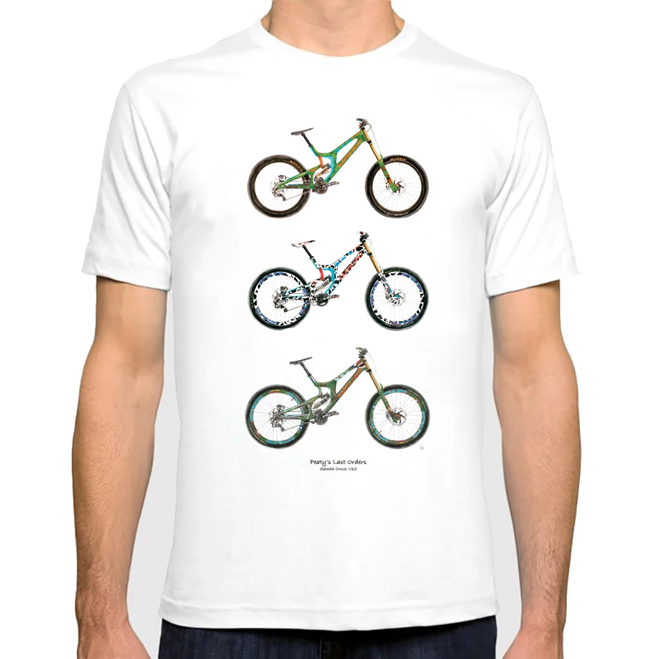 Sommer Mountainbike Kunst Klassisches T-Shirt Fixed Gear Fahrrad Grafikdesign Radfahren Druck Herren Sport Casual Tops Weiße T-Shirts – Detail 5