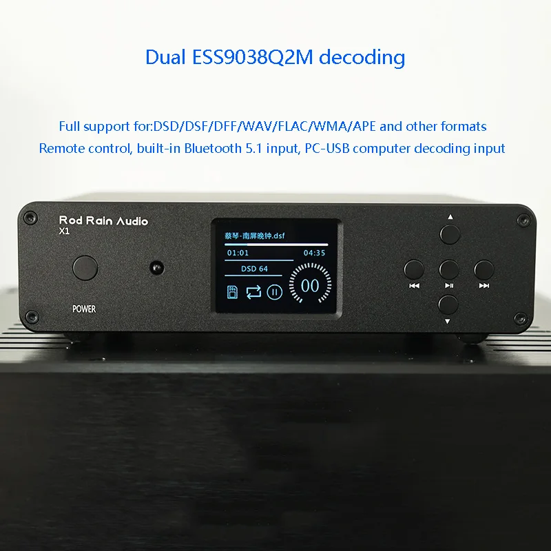 Dual 9038Q 2M cyfrowy odtwarzacz muzyczny Bluetooth 5.1 DSD512 bezstratnego dekodowania odtwarzacz HIFI PCM384KHz QCC5125 konfiguracja audiofilska