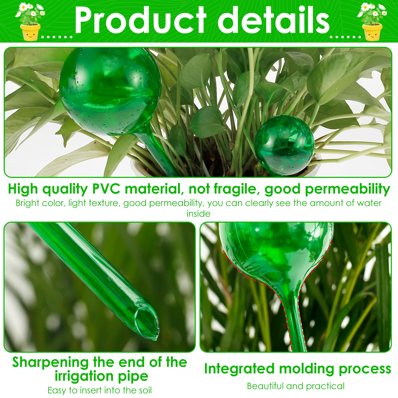 10Pcs Automatic Plant Watering Bulbs Self Watering Globe Balls Plant Water Feeder Water Device Drip Irrigation System for Garden 4