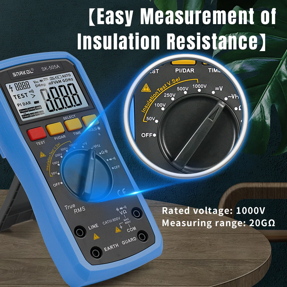 Insulation Multimeter Table SNAKOL Insulation Resistance Tester Digital Multimeter SK505A, 2in1 ...