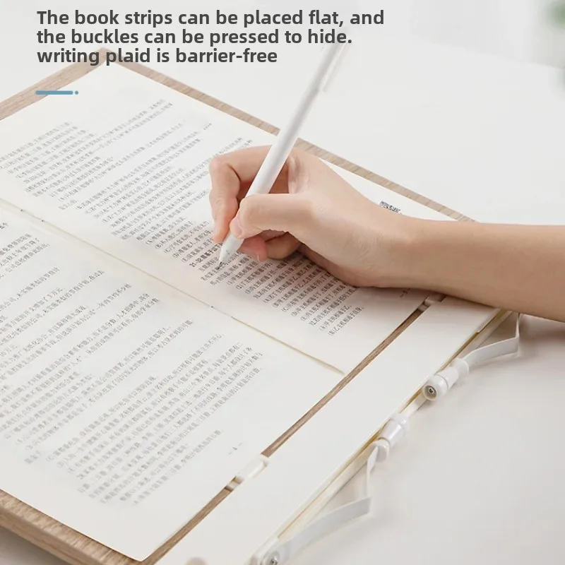 Bamboo Book Stand with Adjustable Page Clips  Portable Lightweight Book Holder for Cookbooks Reading Desks and Study Rooms 4