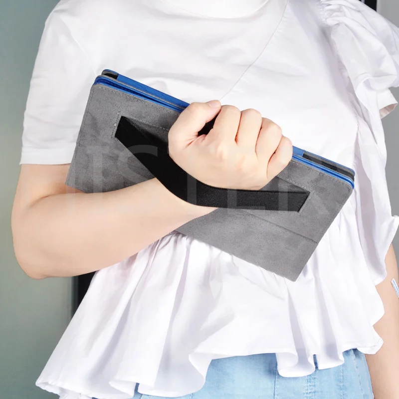 Embossed Funda For Yadro Kvadra_T 10.95" Tablet PC Magnetic Cover Case with Hand Strap — view 6