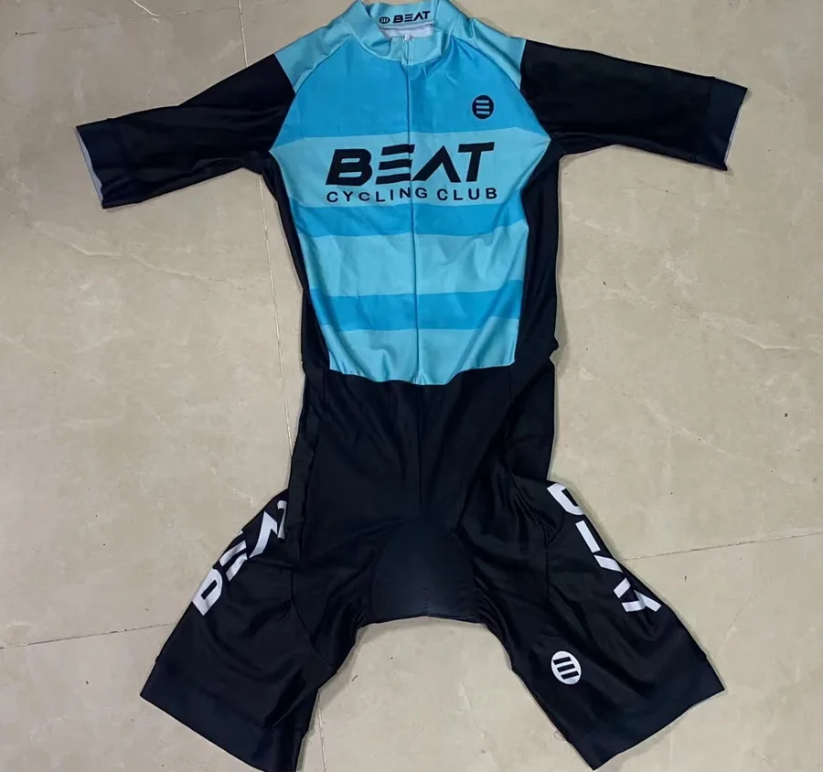 

MEN'S CYCLING WEAR CYCLING JERSEY BODY SUIT SKINSUIT WITH POWER BAND 2023 EAT CYCLING CLUB TEAM BLUE SIZE XS-4XL