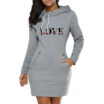 Love Print Hooded Dress Top 11