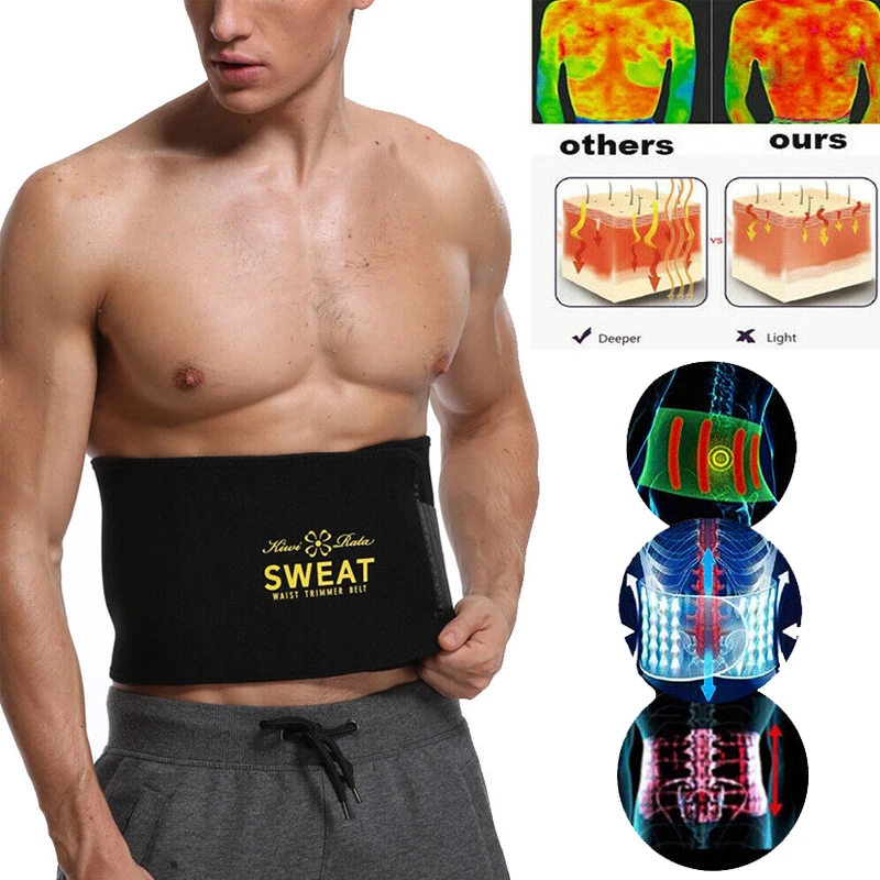 Sweat Slim Belt, Stomach Belt for Men and Women Non-Tearable, Sauna Belt  Waist Trainer, Sweat Belt for Men and Women Black : : Sports,  Fitness & Outdoors