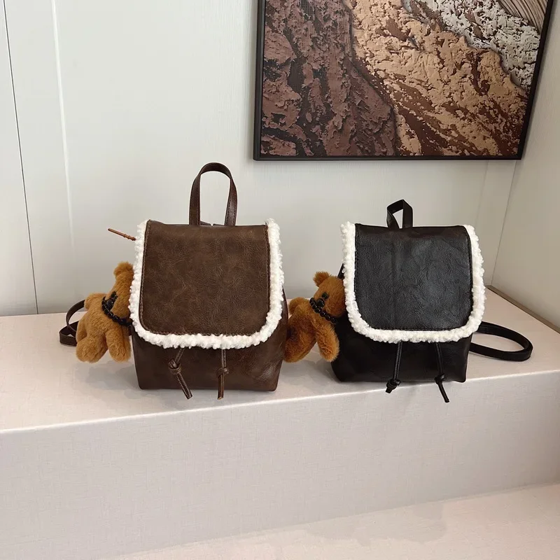New American Small Backpack Small Retro Trend Versatile Fashion Shoulder Commuter Bag 4