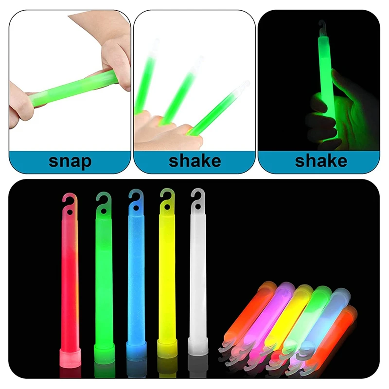15Pcs Ultra Bright 6 Inch Large Glow Sticks - Long Last Lighting Over 12 Hours - Glowstick For Parties And Kids Playing 5