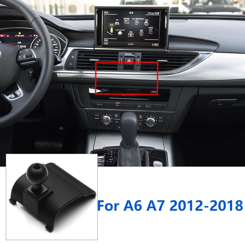 자동차 전화 홀더 마운트 아우디 A6 C7 A7 C8 S6 RS6 S7 RS7 GPS 지원 고정 브래킷베이스 17mm 액세서리 2012-2023