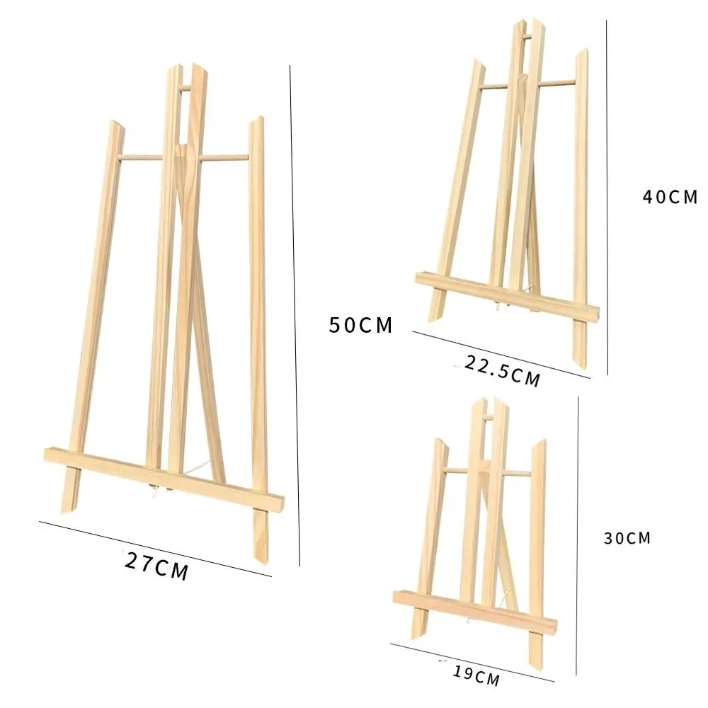30cm/40cm/50cm Foldable Tabletop Easel Adjustable Portable Wood Drawing Easel Art Supply Lightweight Painting Display Holder