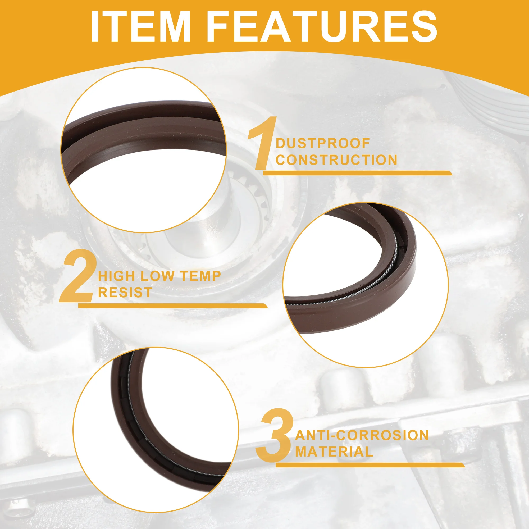 Crankshaft Oil Seal 1 Pc for Chevrolet Cruze 2011-4 Cyl 1.4L No.25193519
