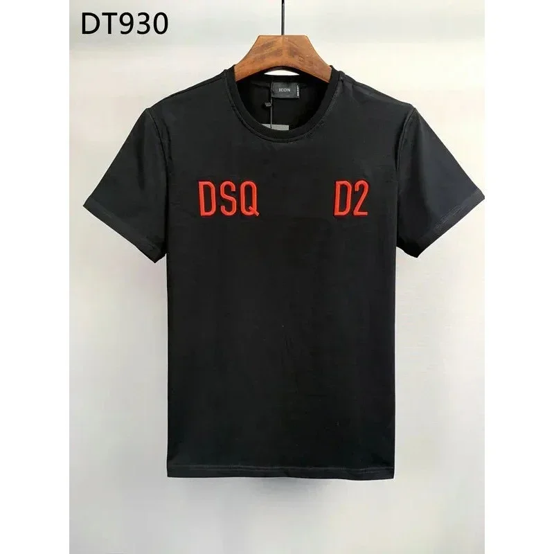

DSQ2 Streetwear Embroidery T-Shirt Men High Quality Letter Short ICON T Shirt 2024 Cotton Casual Summer Graphic T Shirts