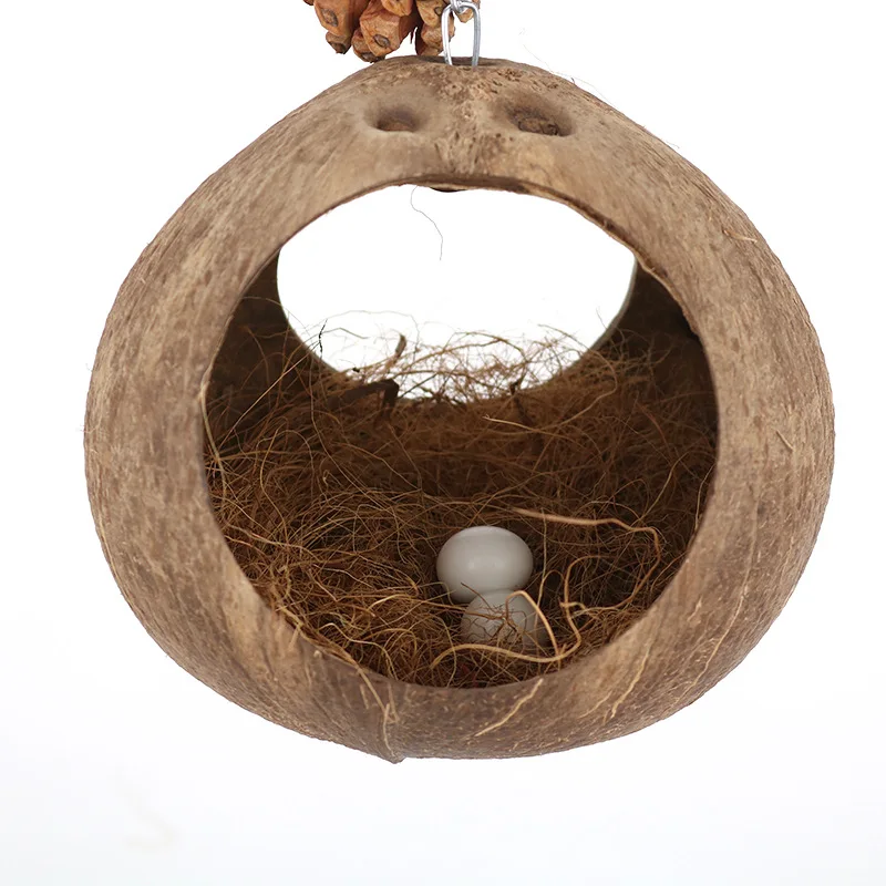 Coconut shell bird's nest swing bird's nest parrot's parrot bird toy swing hammock suspension ring suspension bridge