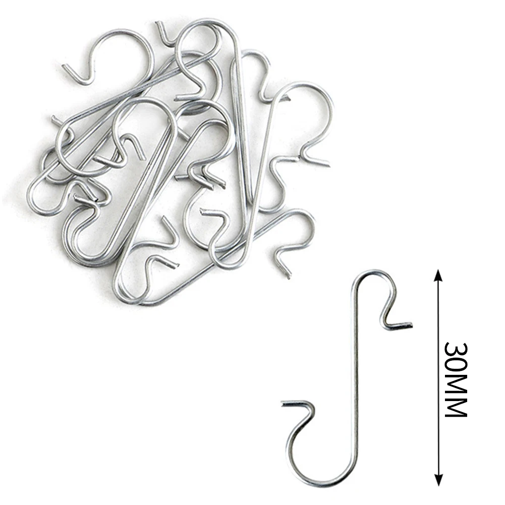 

S-Shape Hanger Christmas Hook 100pcs Christmas Day Christmas Stocking Christmas Tree Hook S Hook Seasonal Décor