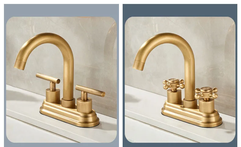 360 Swivel Antique Brass Bathroom Basin Faucet Sink Bathtub Mixer Tap