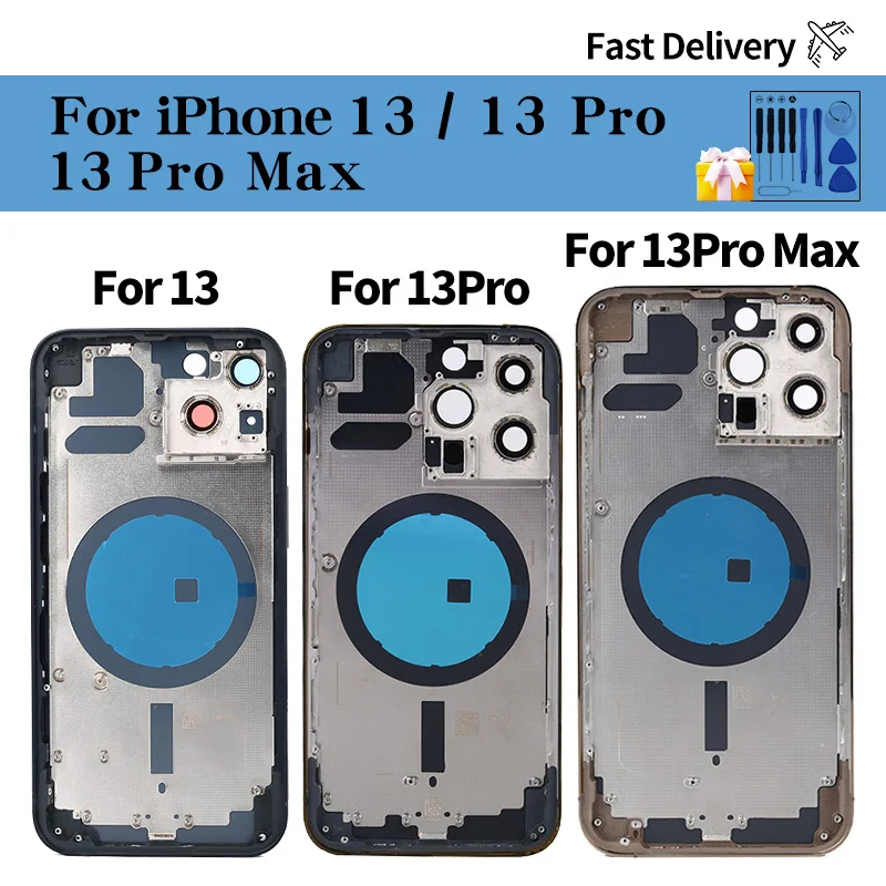 

AAA 2023 New Back Housing Cover For Iphone 13 Pro Max / 13 / 13Pro Battery Door Rear Chassis Middl Frame with Back Glass