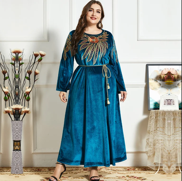 

Новое мусульманское платье Abaya из Дубая, длинное женское платье из Турции, мусульманская одежда, африканские платья для женщин, Caftan Marocain