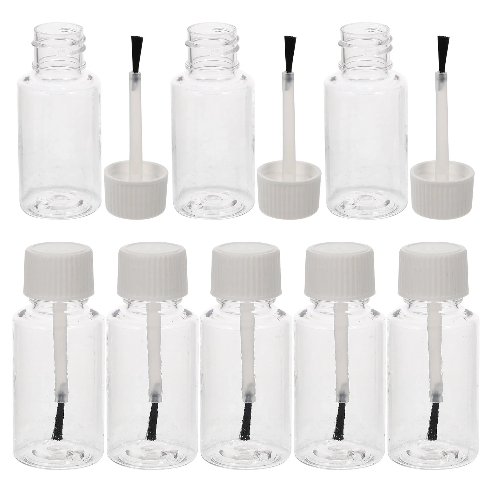 

8 Pcs Empty Nail Polish Bottle Refillable Container with Brush Storage Bottles The Pet
