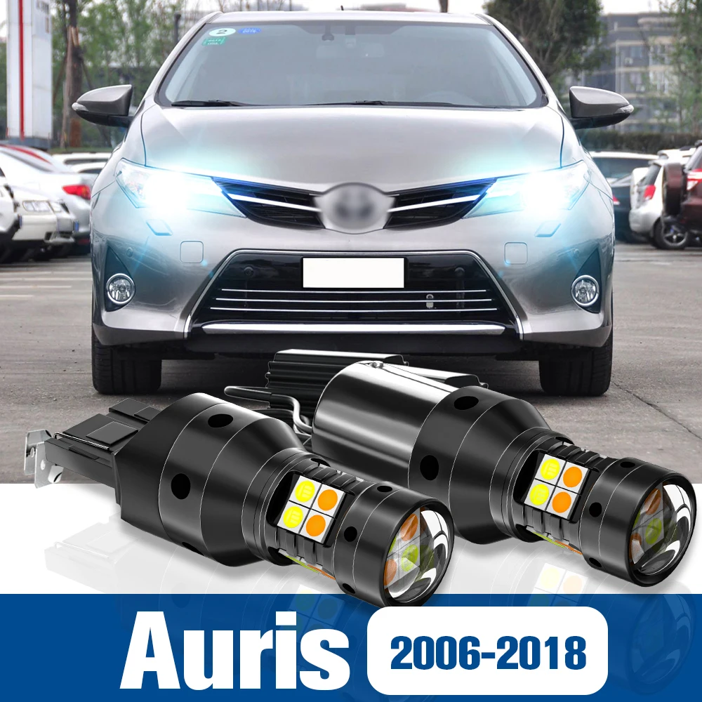 2pcs LED Dual Mode Turn Signal Daytime Running Light DRL Accessories Canbus For Toyota Auris E15 E18 2006 2018 2011 2012 2014