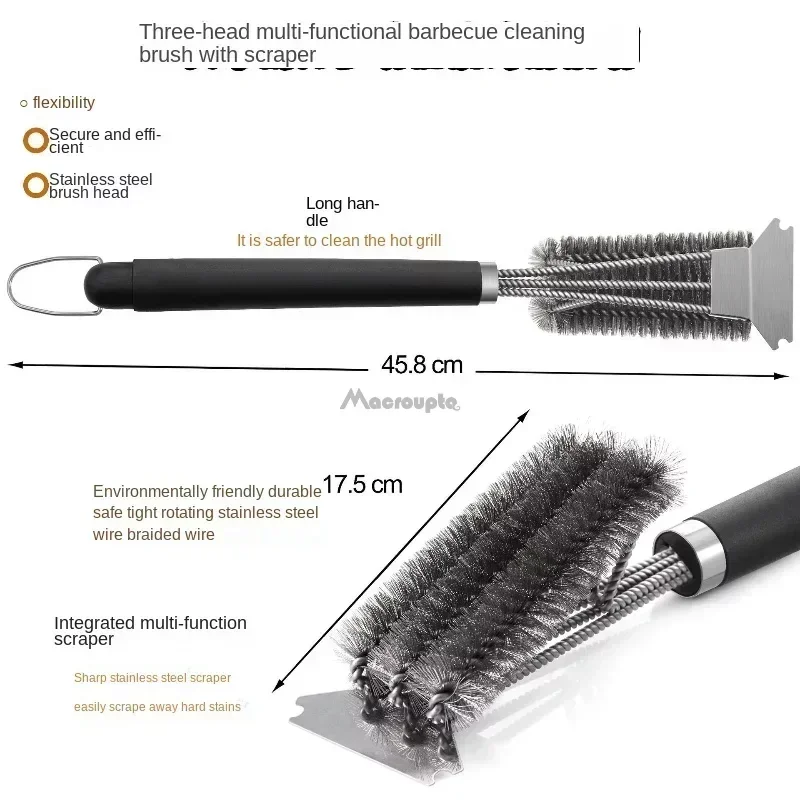 Barbecue Grill BBQ Brush Clean Tool Grill Accessories Stainless Steel Bristles Non-stick Cleaning Brushes Barbecue Accessories for barbecue cleaning tools,grill brush,cleaning brushes