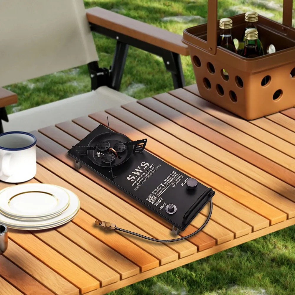 7500W IGT Half-Unit Gas Stove with Adjustable Burners BBQ Grill Desktop Stove Aluminum Alloy High Power IGT Burner for Table