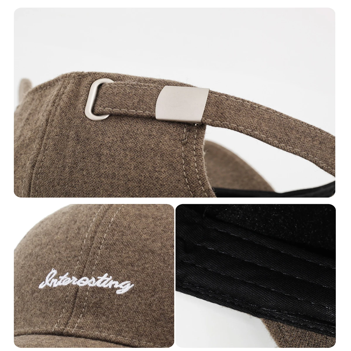 Autumn and Winter Outdoor Hard-Top Baseball Cap for Men, Sunshade, Warm, Cold-Proof, Duckbill Cap for Women, Makes Face Look Smaller, Versatile, Letter Embroidery