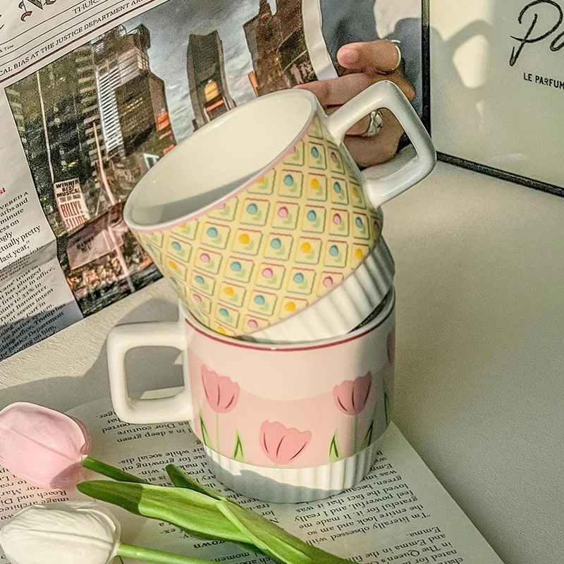 Ceramic Tulip Flower Cup Coffee Mug Water Cup