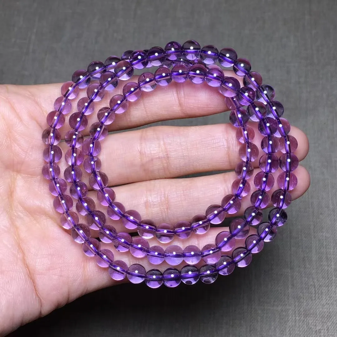 

5mm Natural Purple Amethyst Quartz Bracelet For Women Lady Men Healing Luck Love Gift Crystal Beads Stone Gemstone Strands AAAAA