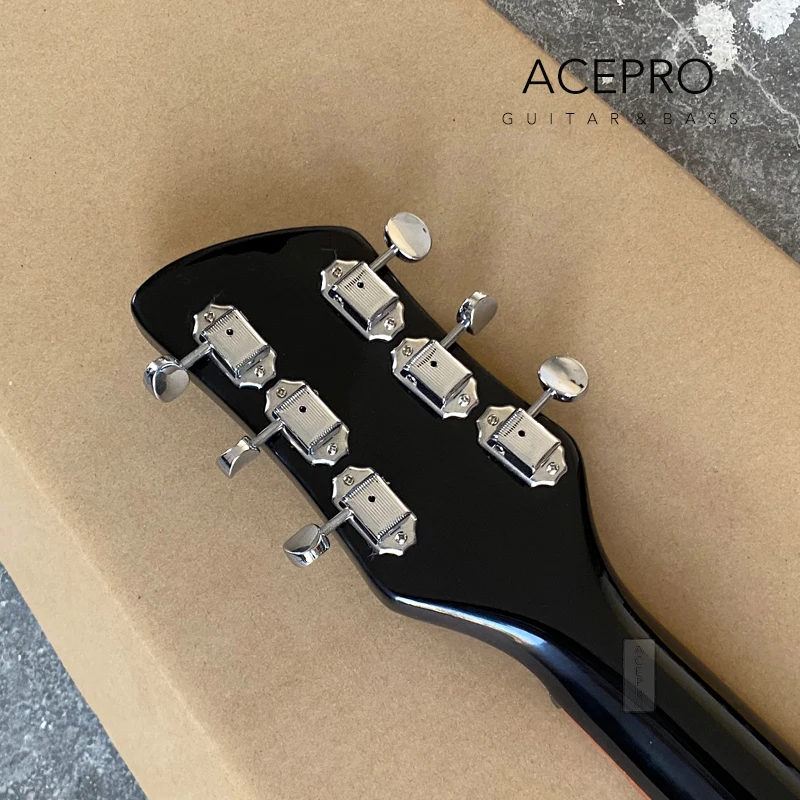 Electric Guitar Kit 325 Electric Guitar, R Tailpiece Bridge, 3 Mini Humbucker Pickups, 20.75" Scale Length, Black Color Guitarra, гитара