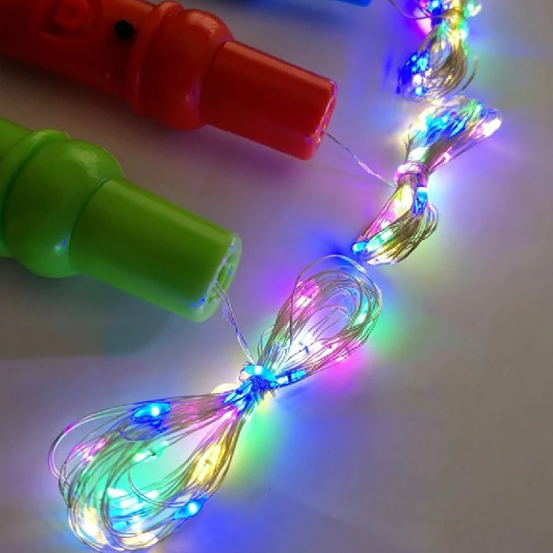 Random 3m 30 Heads LED Light Up Flashing Handles Balloon Home Decoration Supplies Birthday Event Party Decoration