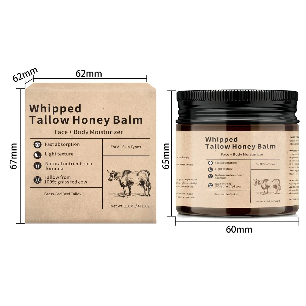 Hydrating Beef Tallow Honey Balm Rejuvenating Improve Rough Tallow Face Moisturizer Non Greasy Face Cream Whole Body Care