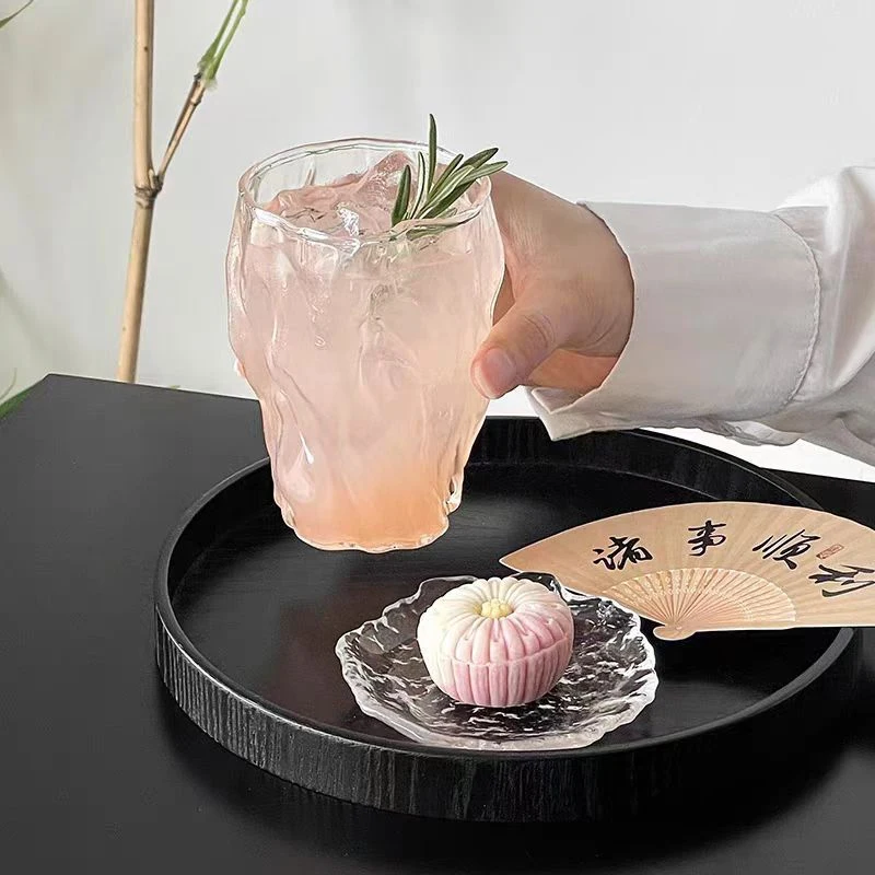 Transparent Coffee Cup Cocktail Glasses Vertical Grain Phnom Penh Glass Water Cup Juice Coffee Whiskey Cups