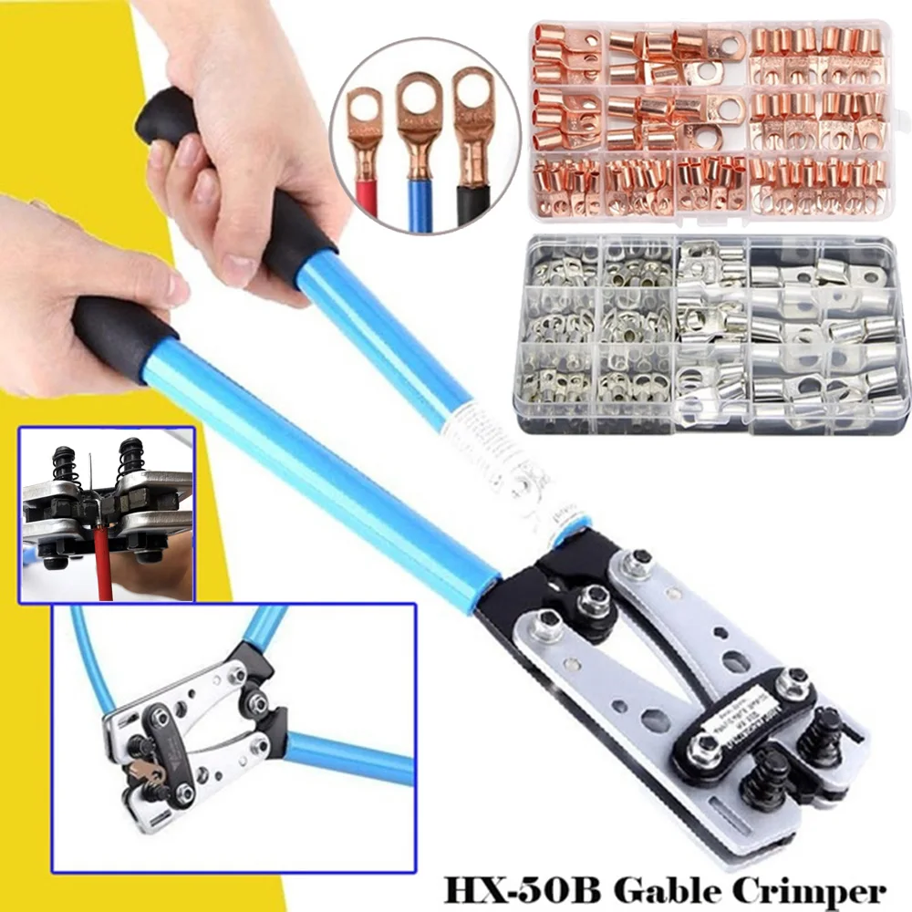 HX 50B Cable Crimping Tool Terminals Crimper Plier Car Auto Copper Ring Terminal Wire Crimp